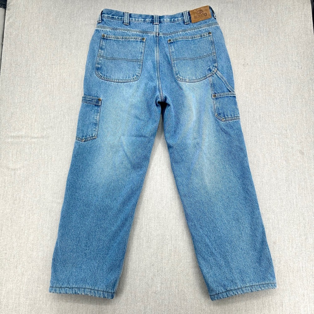 RedHead Carpenter Jeans Mens 36x30 Blue Fleece Lined Pants Denim Workwear